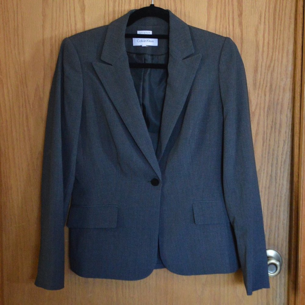 Calvin Klein Blazer in Charcoal - Size 4